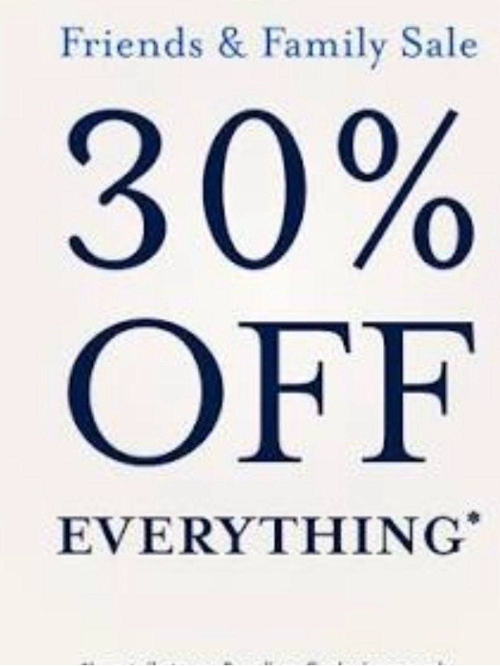 30% Off Everything Sale